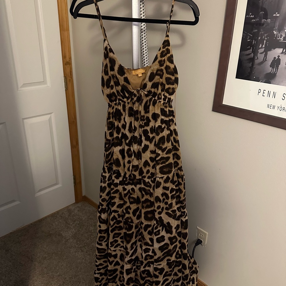 Flying Tomato Brown Leopard Print Maxi Dress